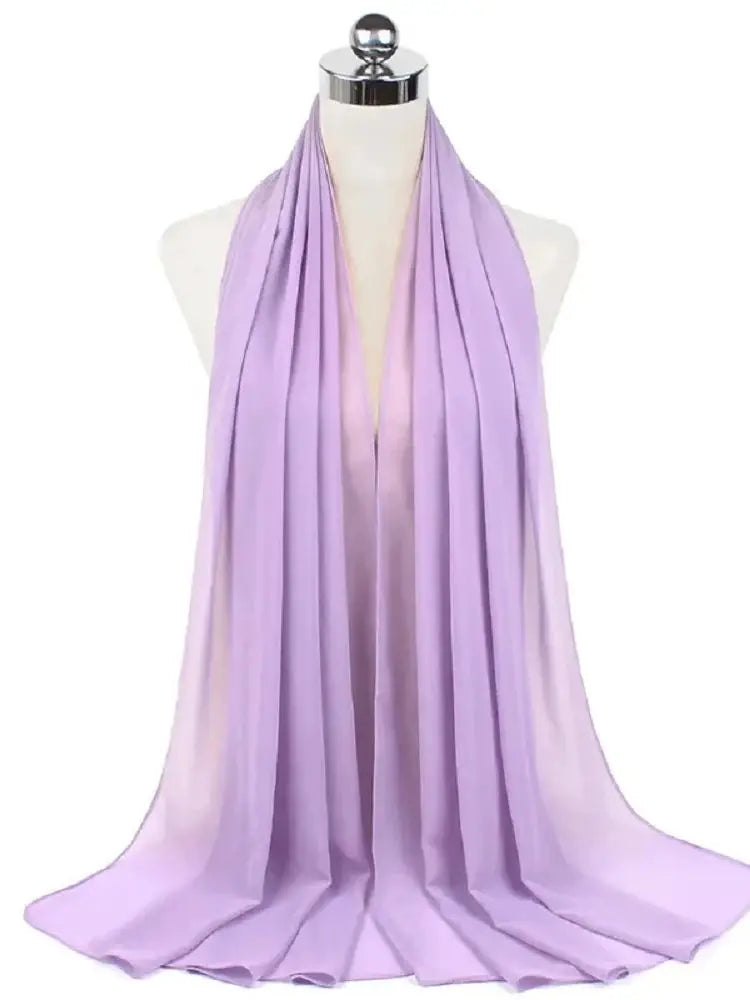 Solid Chiffon Hijab Scarf & Shawl for Women | Ready-to-Wear Muslim Headscarf | 65 Colors