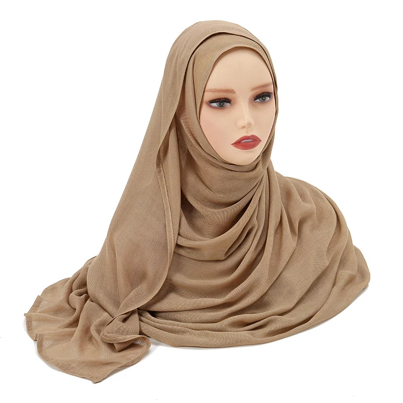 Women's Plain Modal Hijab Scarf – Lightweight Everyday Headscarf
