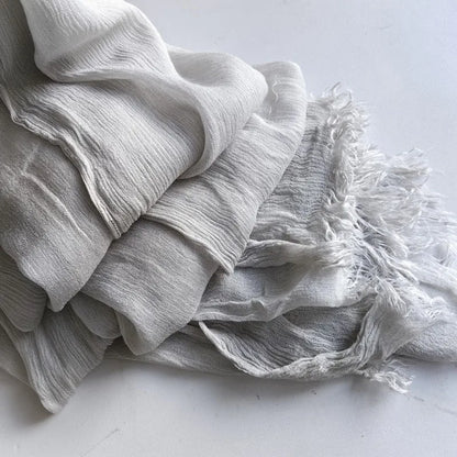 Soft Cotton-Viscose Tassel Hijab – 200x90cm Plain Headscarf (60 Colors)