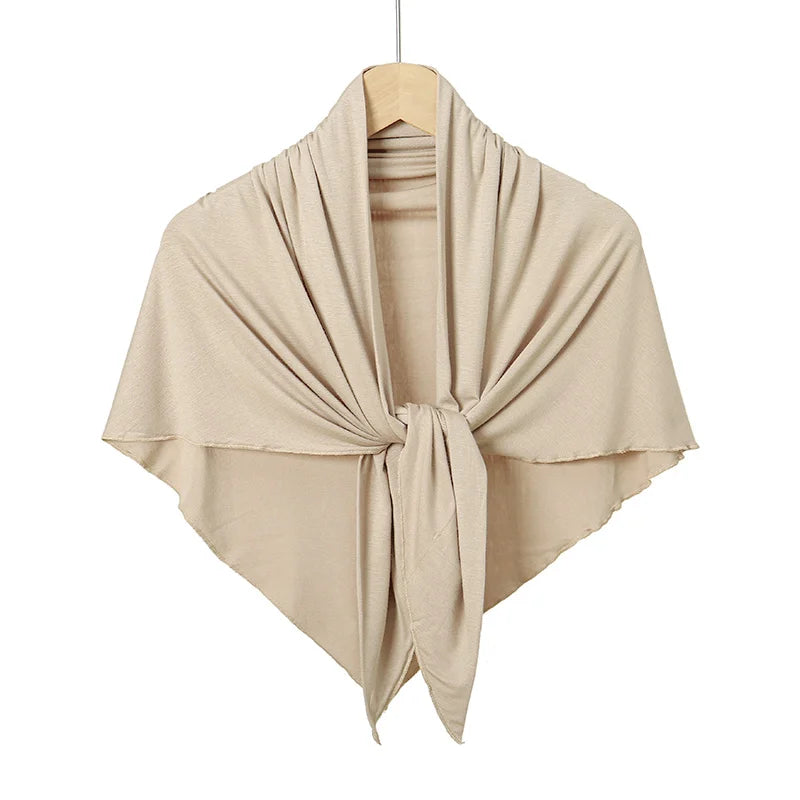 Jersey Triangle Hijab Scarf – Soft Solid Color Shawl & Head Wrap (Single & 2-Piece Sets)