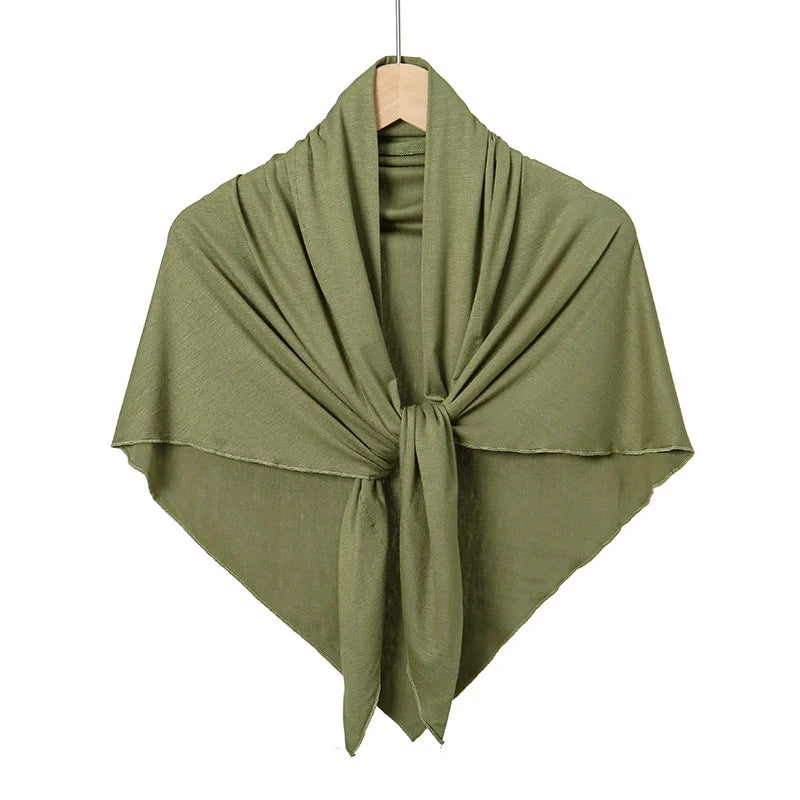 Jersey Triangle Hijab Scarf – Soft Solid Color Shawl & Head Wrap (Single & 2-Piece Sets)