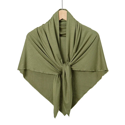 Jersey Triangle Hijab Scarf – Soft Solid Color Shawl & Head Wrap (Single & 2-Piece Sets)