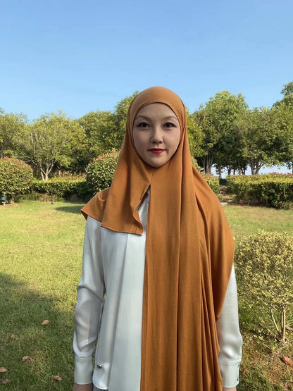 Jersey Instant Hijab – Plain Scarf, 180 × 70 cm