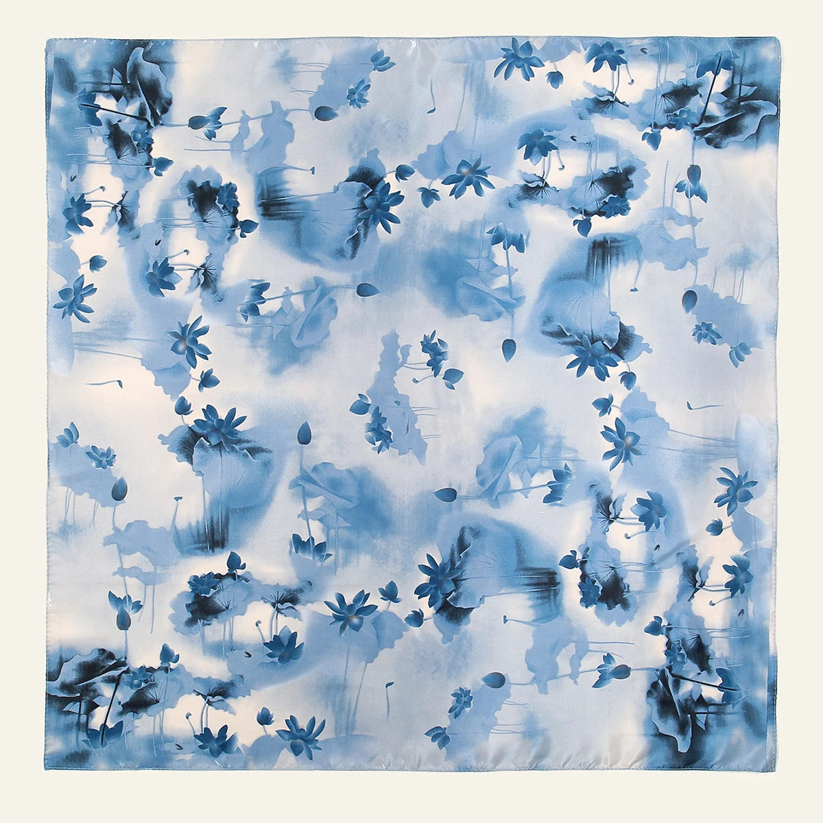 Printed Satin-Feel Square Scarf – Silk-Look Hijab, Turban & Head Wrap for Women | Multiple Sizes & Prints
