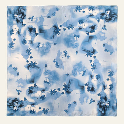 Printed Satin-Feel Square Scarf – Silk-Look Hijab, Turban & Head Wrap for Women | Multiple Sizes & Prints