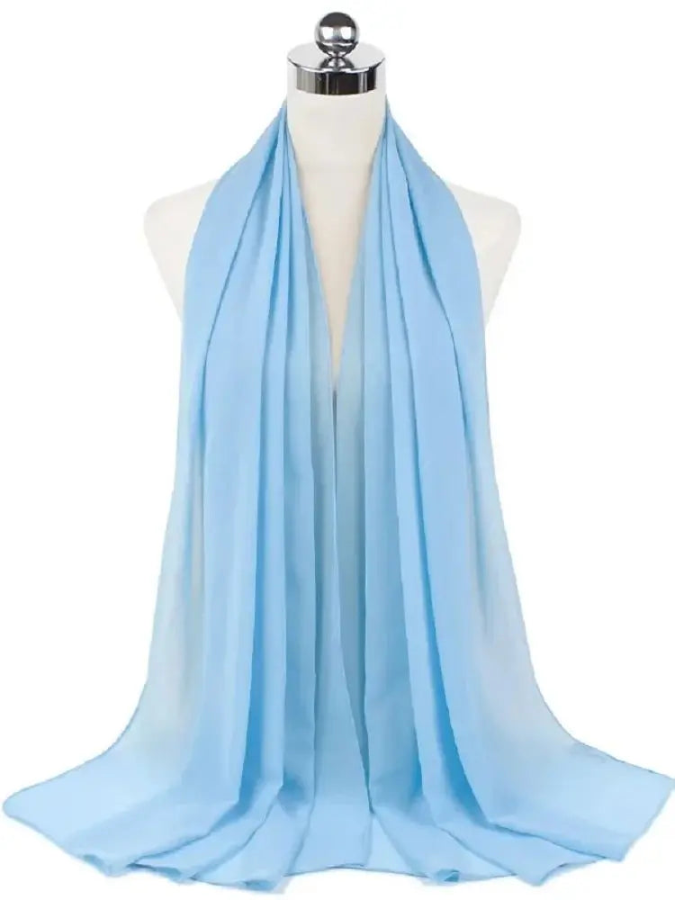 Solid Chiffon Hijab Scarf & Shawl for Women | Ready-to-Wear Muslim Headscarf | 65 Colors