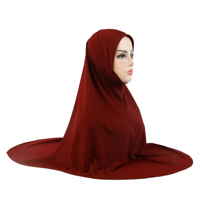 Women's Amira Pull-On Hijab with Chin Part – XL Jersey Inner Scarf