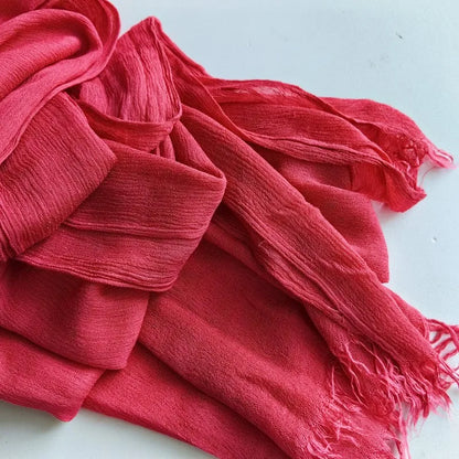 Soft Cotton-Viscose Tassel Hijab – 200x90cm Plain Headscarf (60 Colors)
