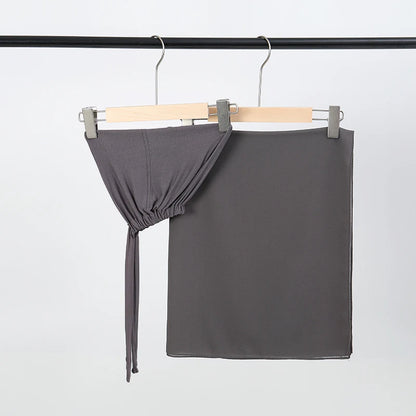 2-Piece Chiffon Hijab & Matching Undercap Set – Plain Shawl with Inner Cap for Women | 42 Colors