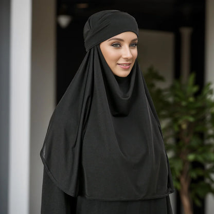 Women's Khimar Hijab with Face Covering – Soft Jersey Niqab Scarf