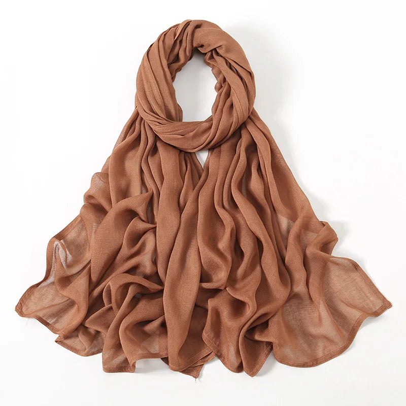 Soft Cotton Hijab for Women | Elegant Muslim Headscarf | 44 Colors | 190×85cm