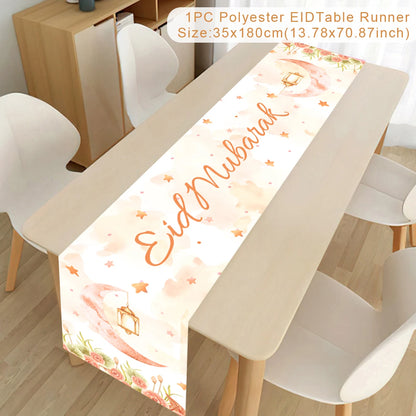Ramadan Table Runner - Eid Mubarak Cloth Decoration 180x35cm