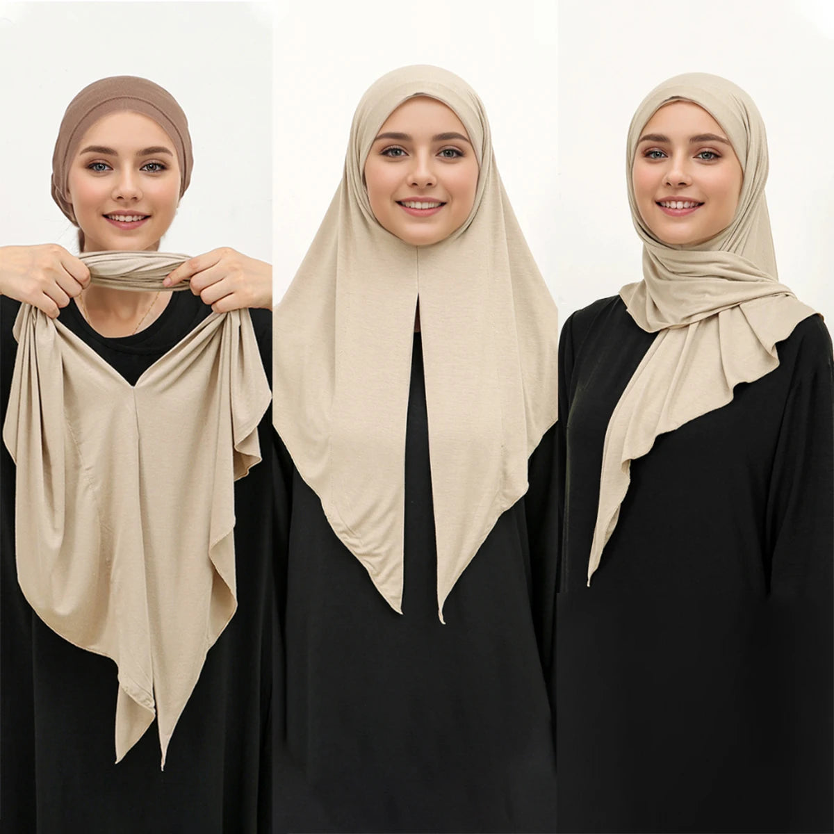 Women's Loop Instant Hijab – Stretch Jersey Cotton Triangle Scarf
