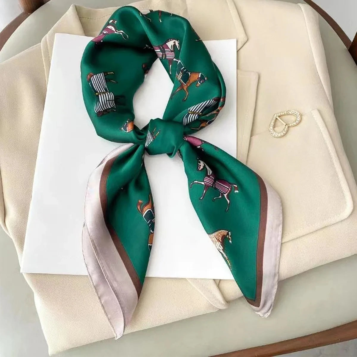 Silk-Feel Square Scarf – 70x70cm Satin Hijab, Hair Bandana & Neck Wrap (21 Colors)