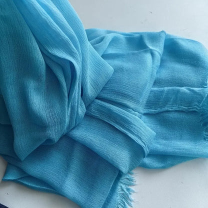 Soft Cotton-Viscose Tassel Hijab – 200x90cm Plain Headscarf (60 Colors)