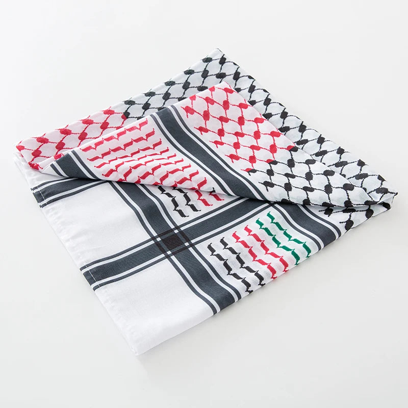 Unisex Arab Keffiyeh Square Scarf – Tactical Desert Headwrap & Neck Scarf