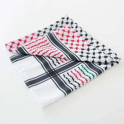 Unisex Arab Keffiyeh Square Scarf – Tactical Desert Headwrap & Neck Scarf