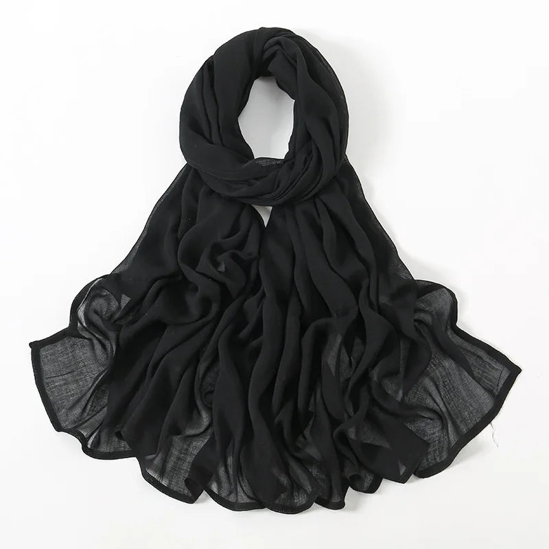 Soft Cotton Hijab for Women | Elegant Muslim Headscarf | 44 Colors | 190×85cm