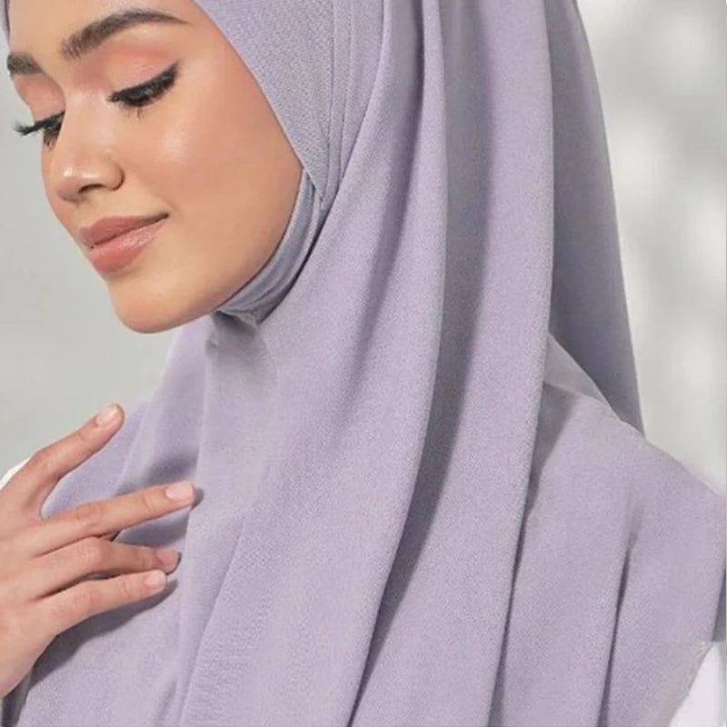 Women's Instant Hijab Scarf – Lightweight Linen Jersey Head Wrap, 13 Colors