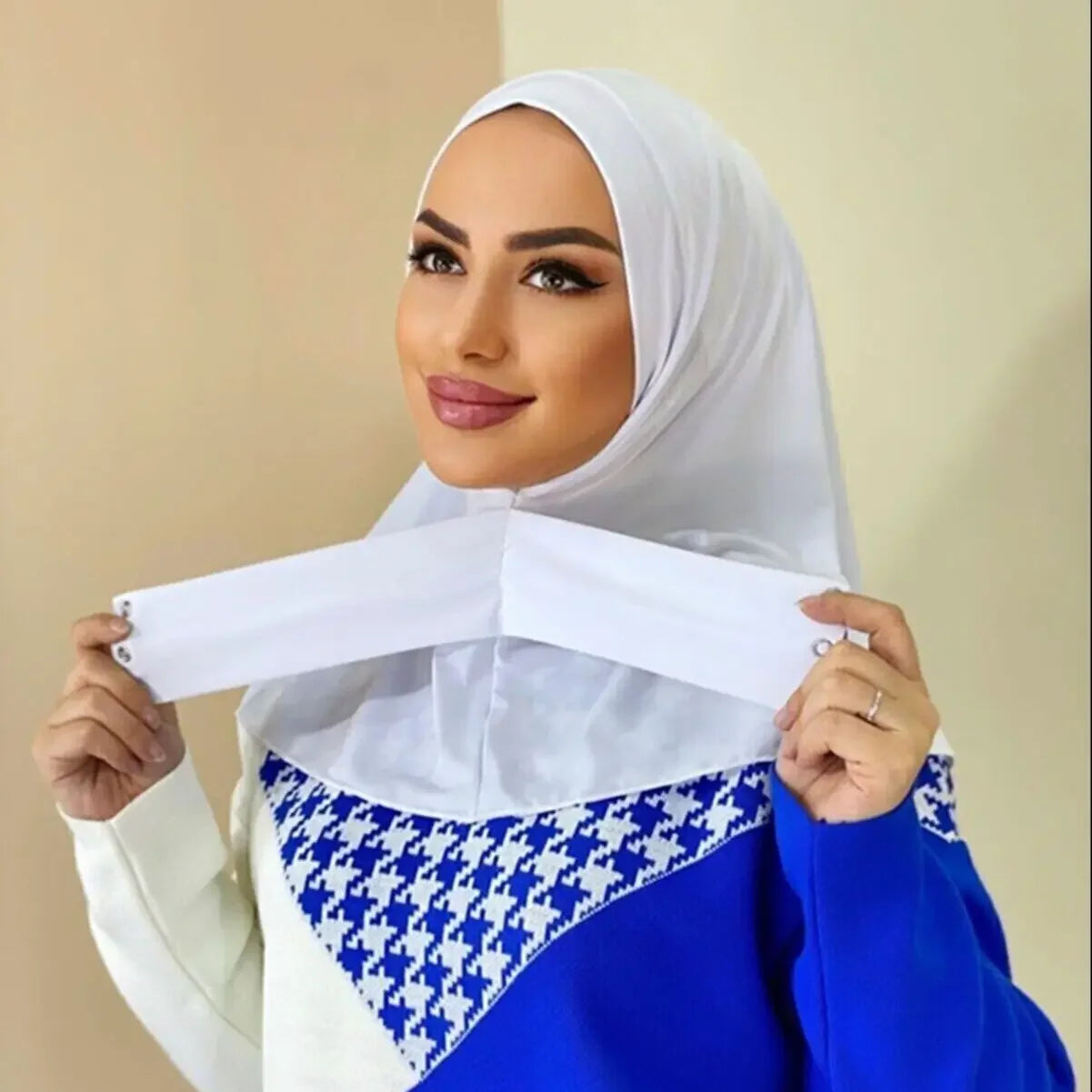 Instant Jersey Hijab Undercap – Full Cover Snap Fastener Head Wrap (16 Colors)