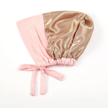 Satin Hijab Undercap with Tie | Double Layer Inner Cap Bonnet for Women | 15 Colors