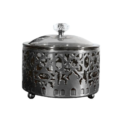 Ramadan & Eid Metal Candy Serving Tray with Decorative Lid