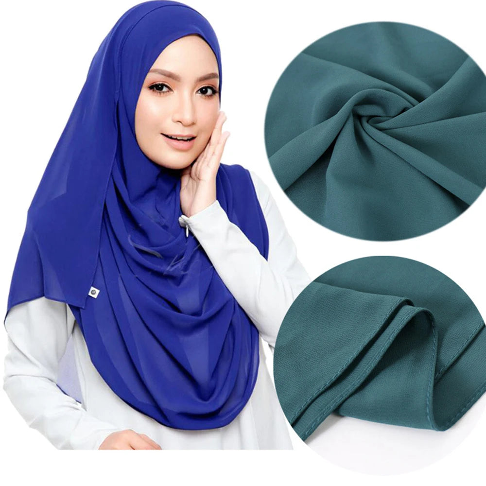 Bubble Chiffon Hijab Scarf for Women | Solid Color Veil & Wrap | 61 Colors