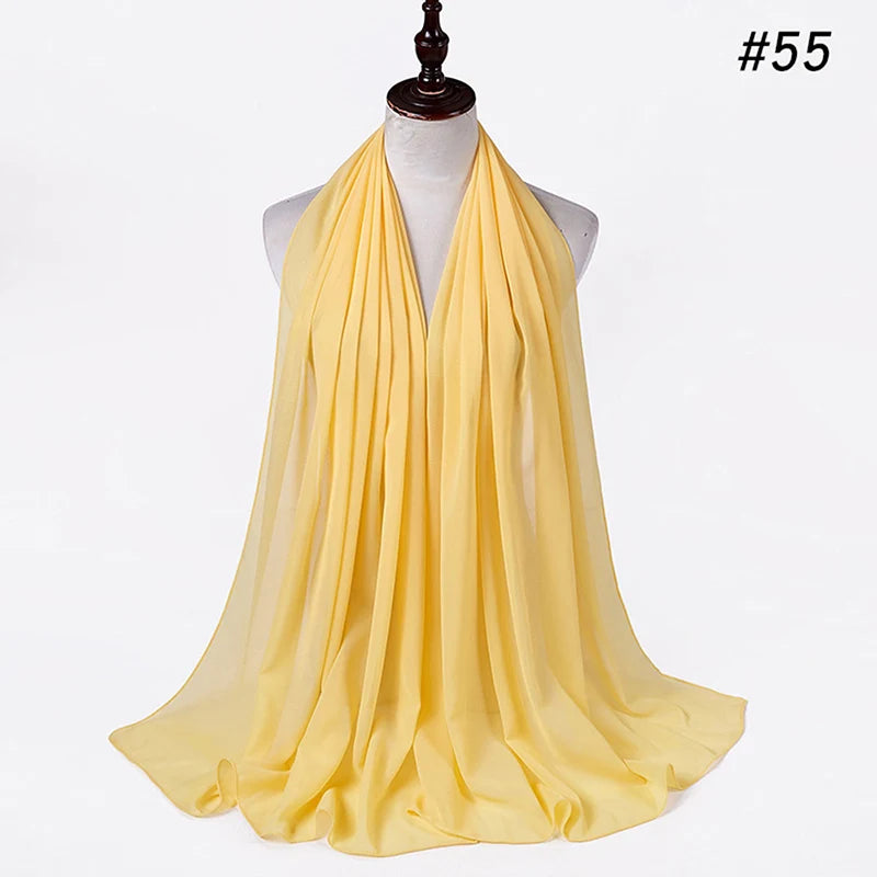 Bubble Chiffon Hijab Scarf for Women | Solid Color Veil & Wrap | 61 Colors