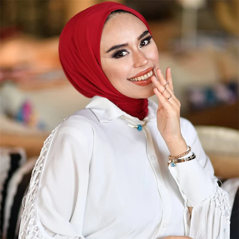 Modal Cotton Hijab Underscarf - Solid Color Turban Cap