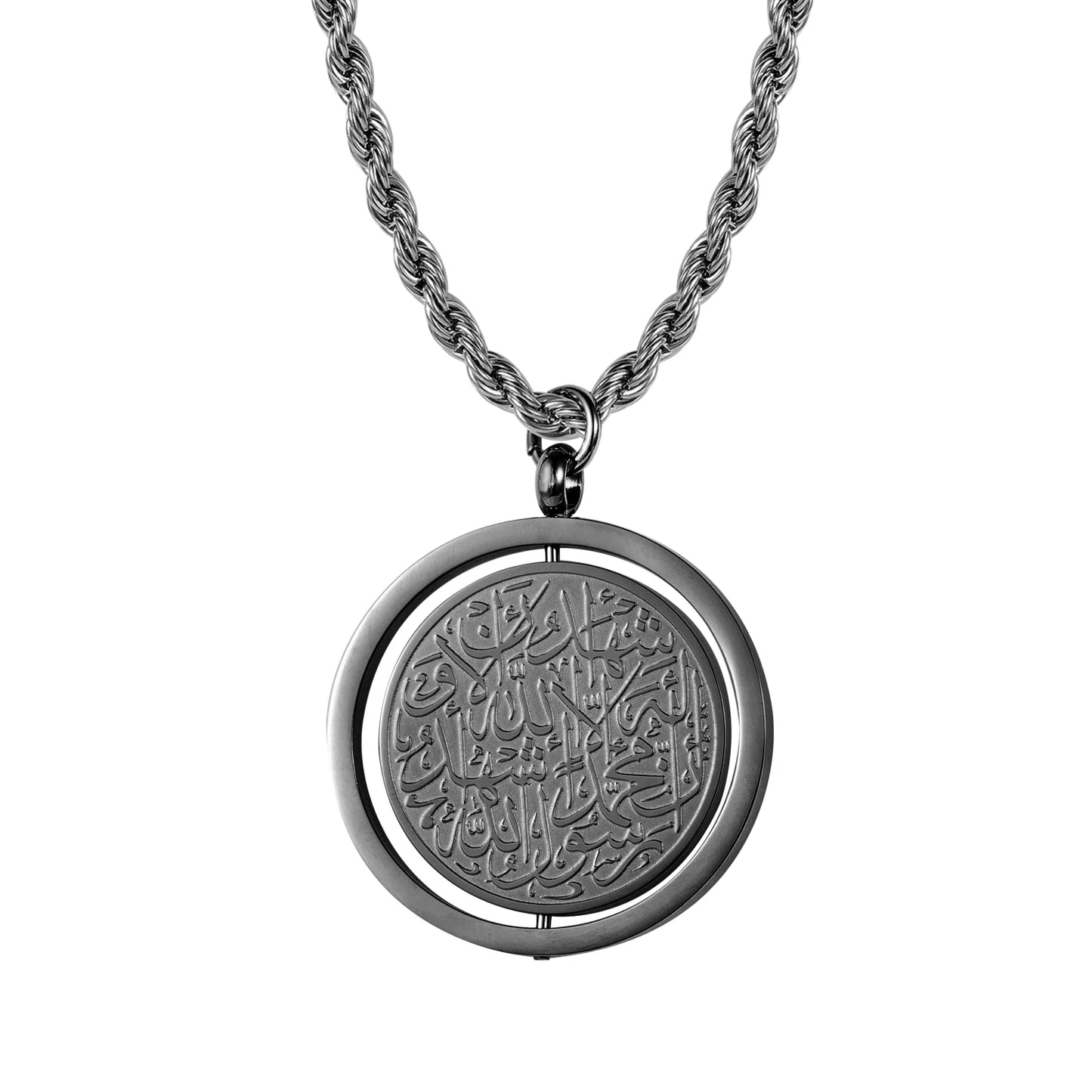 Shahada Pendant Necklace – Islamic Arabic Calligraphy Stainless Steel | Car Mirror Ornament | Silver, Gold & Black