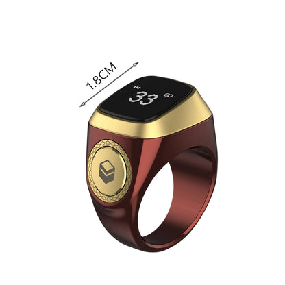 iQibla Smart Tasbeeh Ring M02 PRO – Bluetooth 5.1, OLED Display, 5 Prayer Reminders