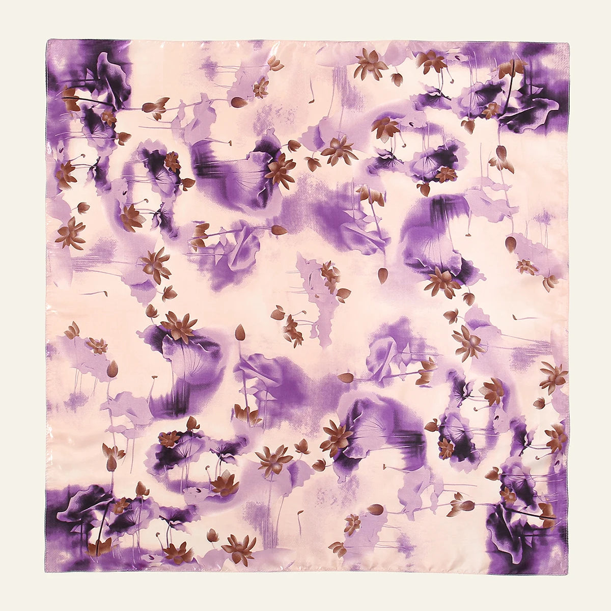 Printed Satin-Feel Square Scarf – Silk-Look Hijab, Turban & Head Wrap for Women | Multiple Sizes & Prints