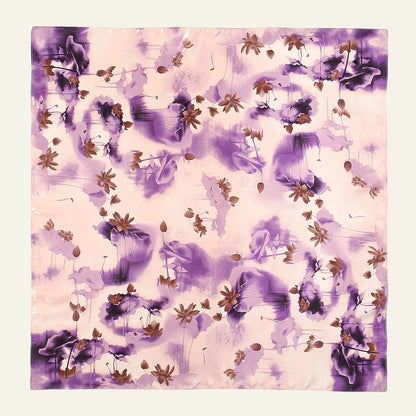 Printed Satin-Feel Square Scarf – Silk-Look Hijab, Turban & Head Wrap for Women | Multiple Sizes & Prints
