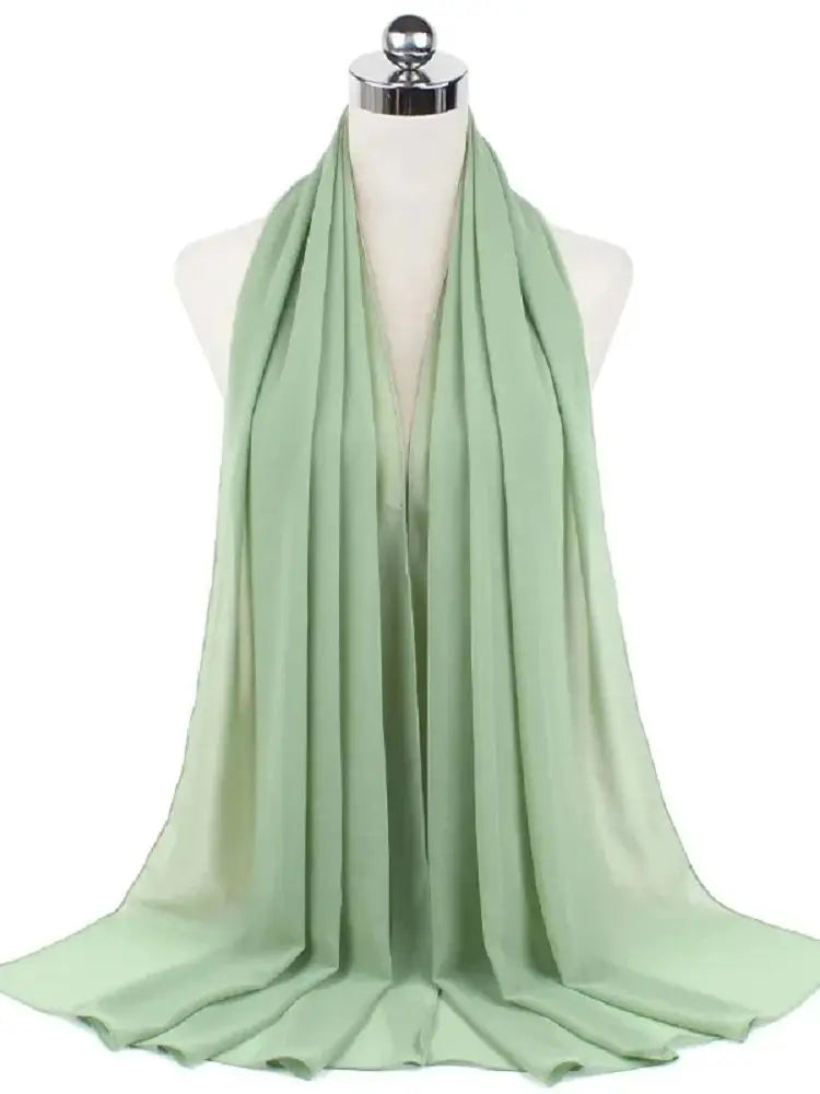 Solid Chiffon Hijab Scarf & Shawl for Women | Ready-to-Wear Muslim Headscarf | 65 Colors