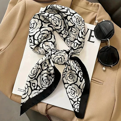 Paisley Print Square Silk-Feel Scarf – Lightweight Neck & Head Wrap for Women (32 Colors)