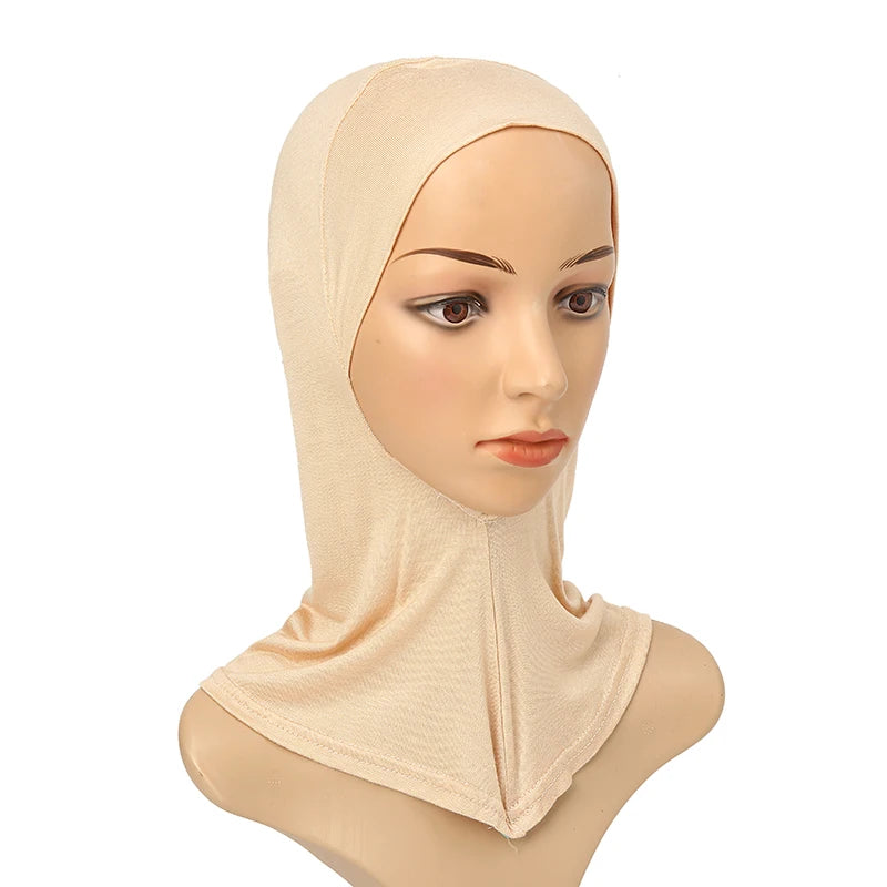 Women's Full-Cover Ninja Underscarf Bonnet – High-Stretch Cotton Jersey, 28 Colors