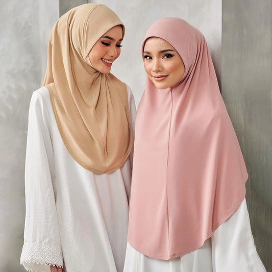 Women's XL Instant Hijab Scarf – Oversized Woven Polyester, 18 Colors