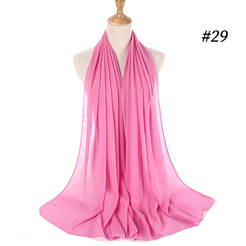 Bubble Chiffon Hijab Scarf for Women | Solid Color Veil & Wrap | 61 Colors