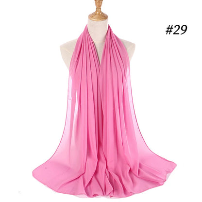 Bubble Chiffon Hijab Scarf for Women | Solid Color Veil & Wrap | 61 Colors