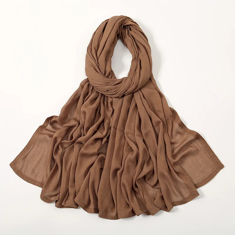 Soft Cotton Hijab for Women | Elegant Muslim Headscarf | 44 Colors | 190×85cm