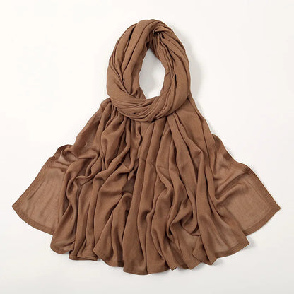 Soft Cotton Hijab for Women | Elegant Muslim Headscarf | 44 Colors | 190×85cm
