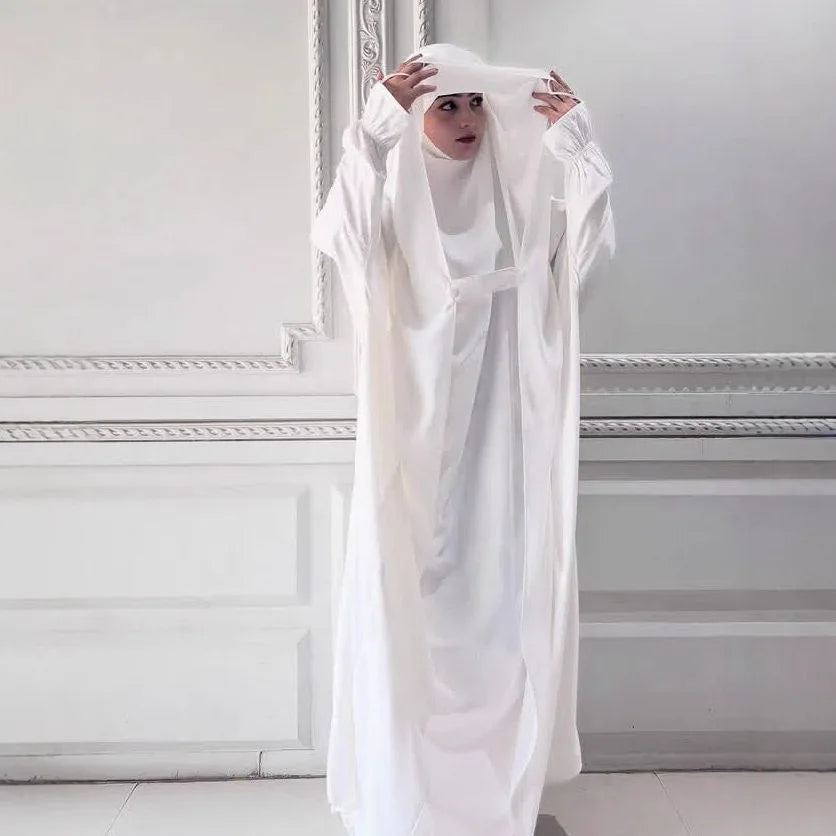 Women's Hooded Abaya – Loose Fit Djellaba, One Size, 8 Colors
