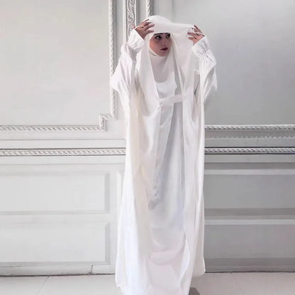 Women's Hooded Abaya – Loose Fit Djellaba, One Size, 8 Colors