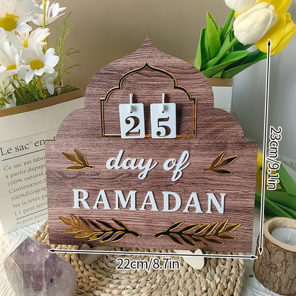 Ramadan Countdown Calendar – Acrylic Eid Mubarak Ornament with Interchangeable Numbers | 11 Designs
