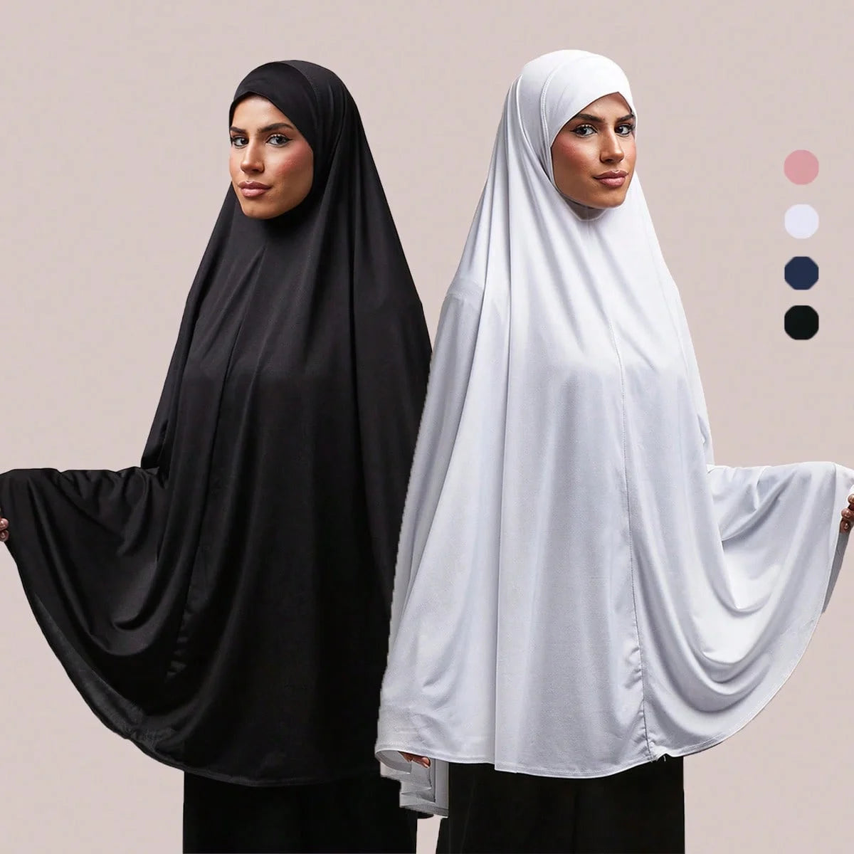 Solid Color Long Hijab Shawl – 130 × 113 cm
