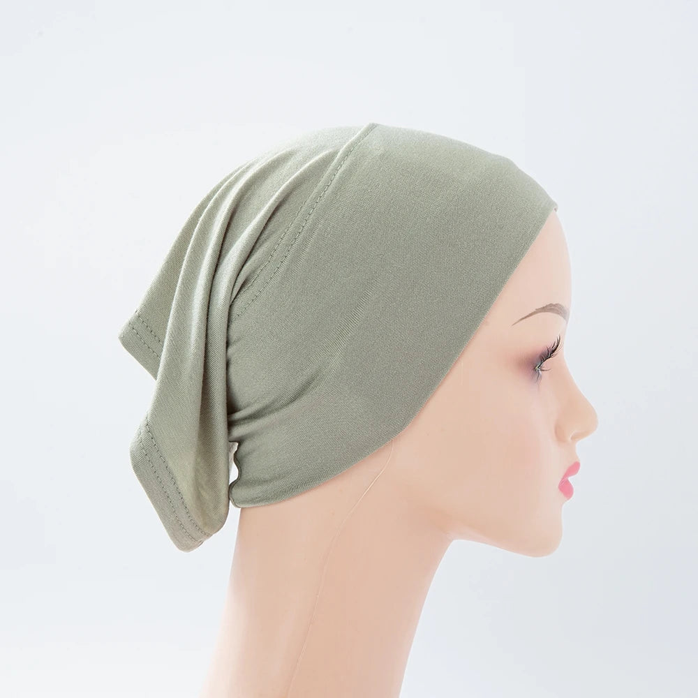 Bamboo Jersey Inner Hijab Tube Cap – Soft Stretch Muslim Underscarf Bonnet | 57 Colors