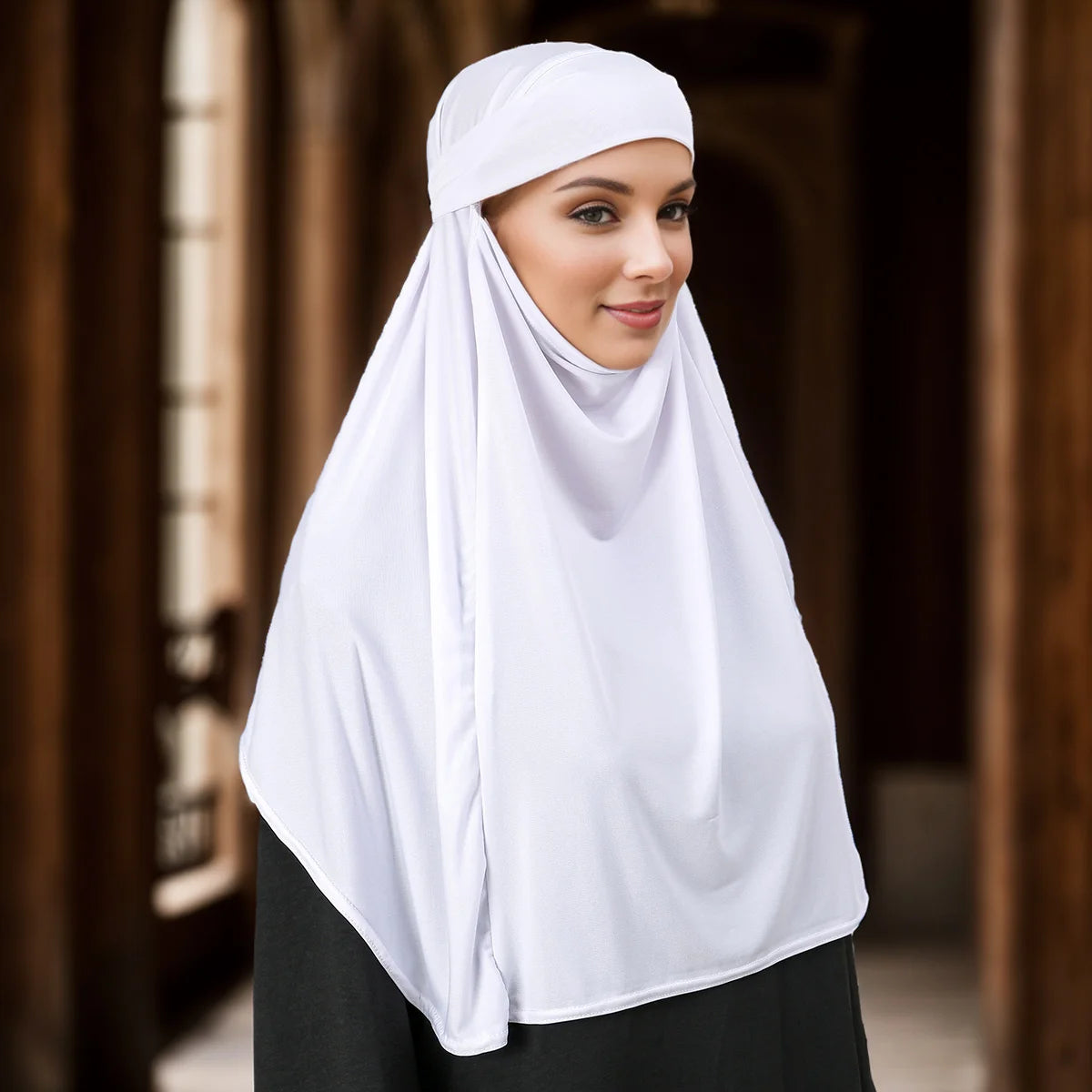 Women's Khimar Hijab with Face Covering – Soft Jersey Niqab Scarf