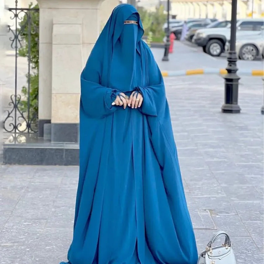 Women's Hooded Abaya – Loose Fit Djellaba, One Size, 8 Colors