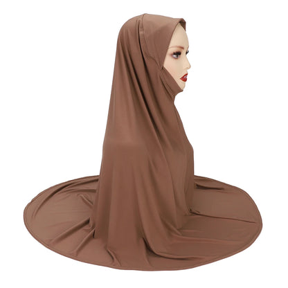 Women's XL Instant Hijab Scarf – Oversized Woven Polyester, 18 Colors