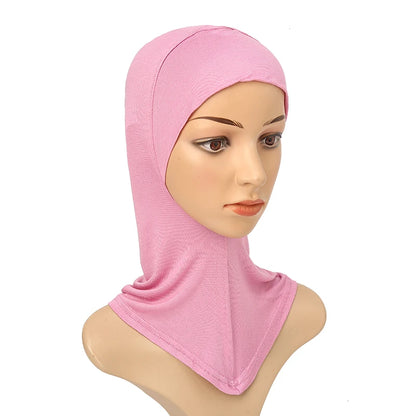 Women's Full-Cover Ninja Underscarf Bonnet – High-Stretch Cotton Jersey, 28 Colors